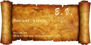 Berzai Vince névjegykártya